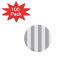 Vertical Stripes - White and Silver Gray 1  Mini Button (100 pack)