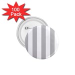 Vertical Stripes - White and Silver Gray 1.75  Button (100 pack)