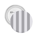 Vertical Stripes - White and Silver Gray 2.25  Button