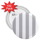 Vertical Stripes - White and Silver Gray 2.25  Button (100 pack)