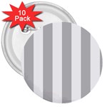 Vertical Stripes - White and Silver Gray 3  Button (10 pack)