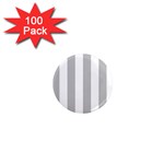 Vertical Stripes - White and Silver Gray 1  Mini Magnet (100 pack)