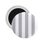Vertical Stripes - White and Silver Gray 2.25  Magnet