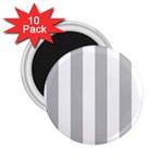 Vertical Stripes - White and Silver Gray 2.25  Magnet (10 pack)