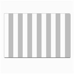 Vertical Stripes - White and Silver Gray Postcards 5  x 7  (Pkg of 10)