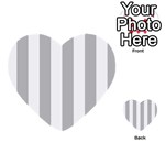 Vertical Stripes - White and Silver Gray Multi-purpose Cards (Heart)