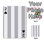 Vertical Stripes - White and Silver Gray Playing Cards 54 Designs