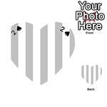 Vertical Stripes - White and Silver Gray Playing Cards 54 (Heart)