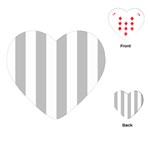 Vertical Stripes - White and Silver Gray Playing Cards (Heart)