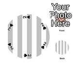 Vertical Stripes - White and Silver Gray Playing Cards 54 (Round)