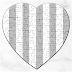 Vertical Stripes - White and Silver Gray Jigsaw Puzzle (Heart)