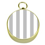Vertical Stripes - White and Silver Gray Gold Compass