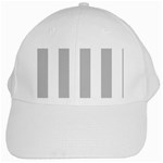 Vertical Stripes - White and Silver Gray White Cap