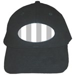 Vertical Stripes - White and Silver Gray Black Cap