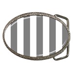 Vertical Stripes - White and Gray Belt Buckle