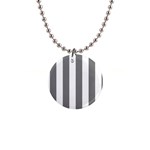 Vertical Stripes - White and Gray 1  Button Necklace