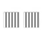 Vertical Stripes - White and Gray Cufflinks (Square)