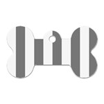 Vertical Stripes - White and Gray Dog Tag Bone (Two Sides)
