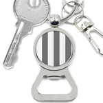 Vertical Stripes - White and Gray Bottle Opener Key Chain