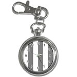 Vertical Stripes - White and Gray Key Chain Watch