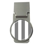 Vertical Stripes - White and Gray Money Clip (Round)
