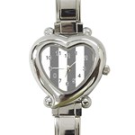 Vertical Stripes - White and Gray Heart Italian Charm Watch