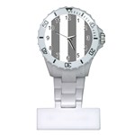 Vertical Stripes - White and Gray Nurses Watch