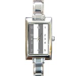 Vertical Stripes - White and Gray Rectangle Italian Charm Watch