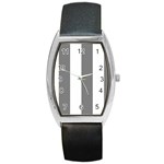 Vertical Stripes - White and Gray Barrel Style Metal Watch