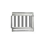 Vertical Stripes - White and Gray Italian Charm (9mm)