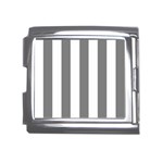 Vertical Stripes - White and Gray Mega Link Italian Charm (18mm)
