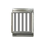 Vertical Stripes - White and Gray Italian Charm (13mm)