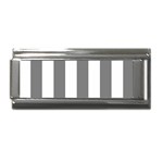 Vertical Stripes - White and Gray Superlink Italian Charm (9mm)