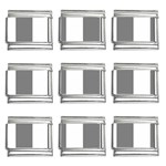 Vertical Stripes - White and Gray 9mm Italian Charm (9 pack)