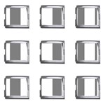 Vertical Stripes - White and Gray Mega Link Italian Charm (9 pack)