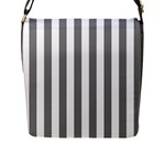 Vertical Stripes - White and Gray Flap Closure Messenger Bag (L)