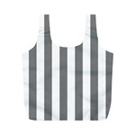 Vertical Stripes - White and Gray Full Print Recycle Bag (M)