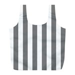 Vertical Stripes - White and Gray Full Print Recycle Bag (L)