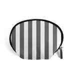 Vertical Stripes - White and Gray Accessory Pouch (Small)