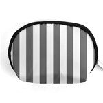 Vertical Stripes - White and Gray Accessory Pouch (Medium)