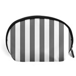 Vertical Stripes - White and Gray Accessory Pouch (Large)