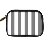Vertical Stripes - White and Gray Digital Camera Leather Case