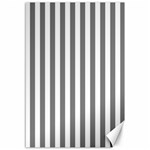 Vertical Stripes - White and Gray Canvas 12  x 18 