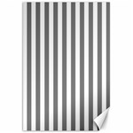 Vertical Stripes - White and Gray Canvas 20  x 30 