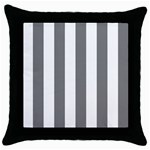 Vertical Stripes - White and Gray Throw Pillow Case (Black)
