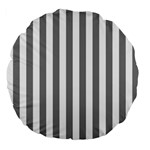 Vertical Stripes - White and Gray Large 18  Premium Flano Round Cushion