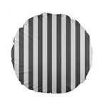Vertical Stripes - White and Gray Standard 15  Premium Round Cushion
