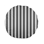 Vertical Stripes - White and Gray Standard 15  Premium Flano Round Cushion