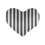 Vertical Stripes - White and Gray Standard 16  Premium Heart Shape Cushion