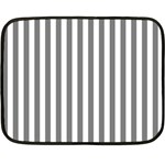 Vertical Stripes - White and Gray Double Sided Fleece Blanket (Mini)